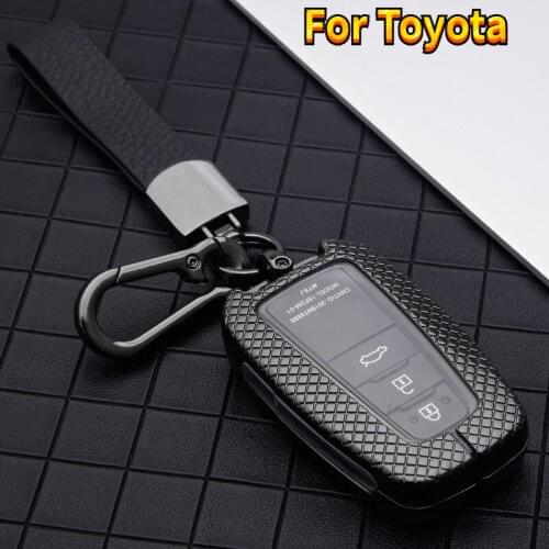 Zinc Alloy +TPU Car Key Case Cover for Toyota Prius Camry Corolla C-HR CHR RAV4 Prado 2018 Accessories Holder Covers