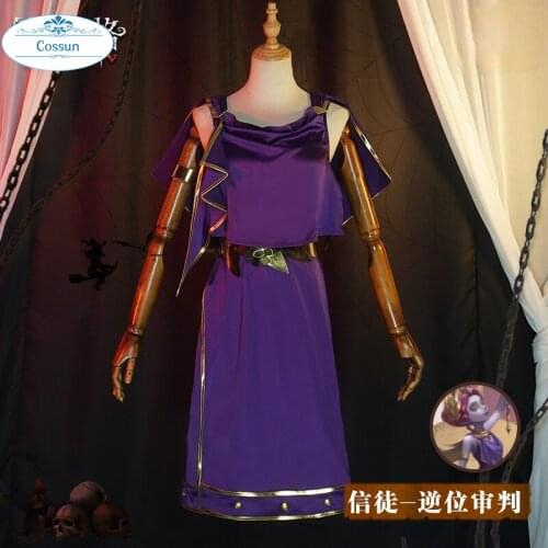 COSSUN Anime! Identity V Disciple The Witch Of Dreams Adverse Trial Game Suit Purple Dress Uniform Cosplay Costume Party Outfit