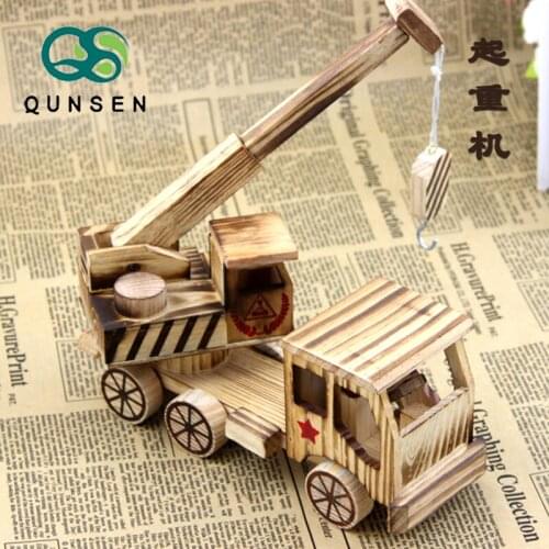 Wooden simulation crane decoration toys scenic spot hot crafts wholesale