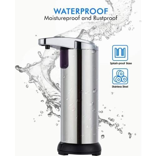 Soap Dispenser Touchless 280ml Stainless Steel Electric Automatic Liquid Soap Dispenser Hand Free with Infrared Motion Sensor