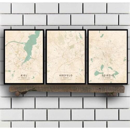 Kiel Krefeld Leipzig Lubeck Magdeburg Mainz Mannheim Monchengladbach Munich Munster Nuremberg Germany Poster