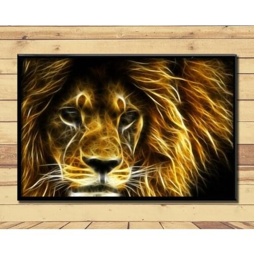 Lion King Of Animal Ferocious (12) Wall Posters Prints Silk Art Painting For Home Wall Bedroom Decor