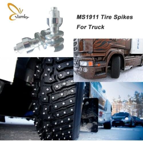 Marrkey 100PCS MS1911 22.8mm Spikes for Tires/Tire Studs/Screw-in Studs for Truck/Loader/Tractor(180ton heavy equipment)