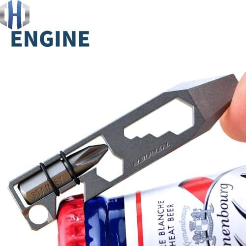Titanium Alloy Multi-function Portable Mini Tool Bottle Opener Screwdriver Screwdriver Small Wrench EDC Tools