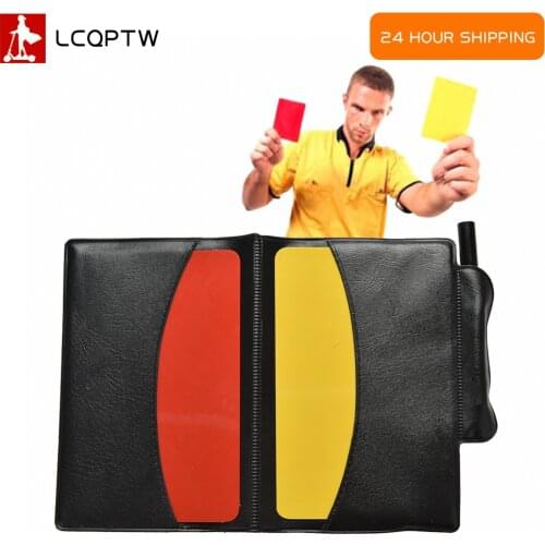 Soccer Referee Sheet Set Red Yellow Card Pencil Sports PU Notebook Sport Match