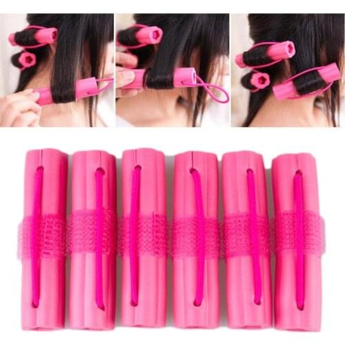 New Fashion 6pcs Sleeping Magical Sponge Hair Curler DIY Flower Type Soft Hair Styling Rollers No Harm Twist Hairdresser Tool