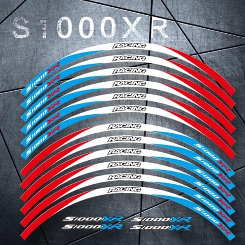 New Motorcycle 1set front&rear edge rim wheel decals Reflective waterproof 17inch stickers For BMW S1000XR