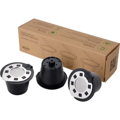 Recaps Disposable Empty Coffee Capsule Pod Fillable Espresso Coffee or Tea for Nespresso Machines Maker Red Color