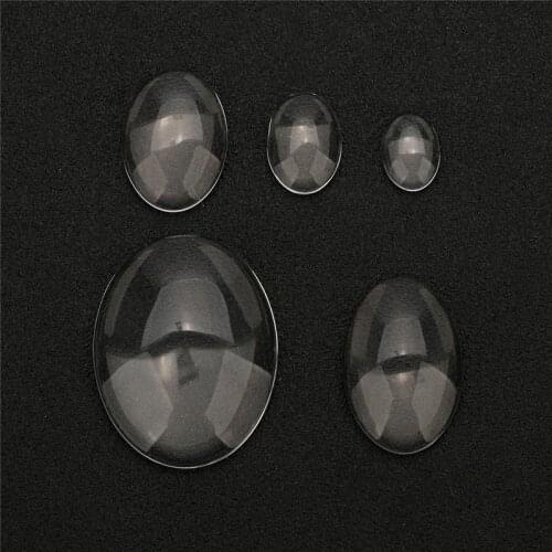 1pack 13x18/18x25/30x40mm Oval Glass Cabochon Cameo Transparent Clear Flat Back Crystal Cabochon For Diy Jewelry Supplies Making