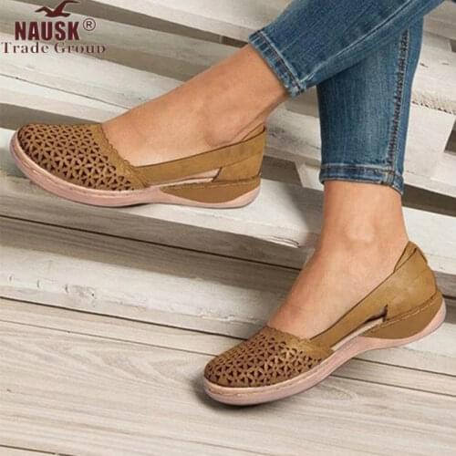 Summer Women Wedges Orthopedic Sandals Office Shoes Woman Hollow Out Vintage Shoes Slip On Casual Sewing Ladies bunion Sandals