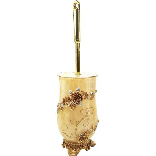 European Style Bathroom Toilet Brush Supplies Resin + Stainless Steel Long Handle Cleaning BrushBathroom Accessories