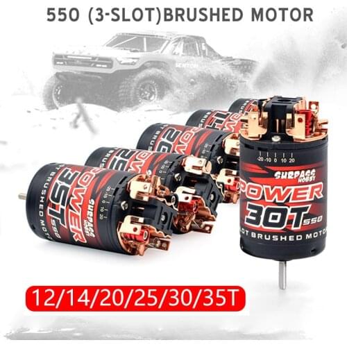 Surpass Hobby 550 3 Slot Brushed Motor 12T 14T 20T 25T 30T 35T For RC Crawler TRX4 KM2 SCX10 Model Car