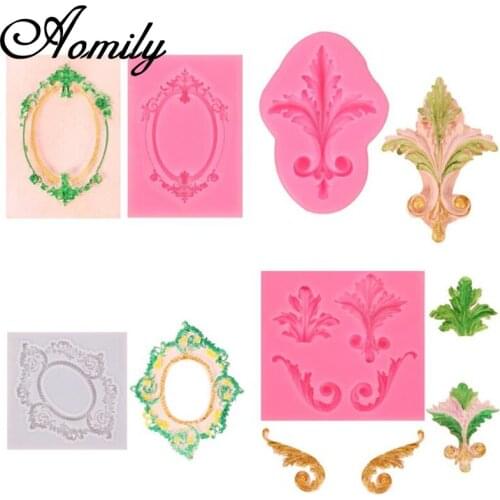 Aomily Relief Silicone Cake Molds Pattern Fondant Cake Molds Sugar Chocolate Mold Cake Decorating Tools Baking Tools for Cakes