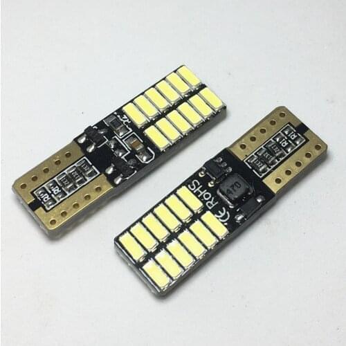 2PCS T10 LED 194 168 W5W LED bulbs with 4014 SMD 24 leds Light Non polarity Canbus white blue ice blue red yellow lamp 12V