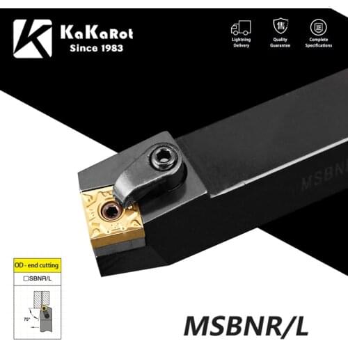 KaKarot External Turning Tool MSBNR2020K12 MSBNR2525M12 MSBNR3232P12 Carbide Inserts SNMG MSBNR Lathe Tool Cutting Tools 1 Set