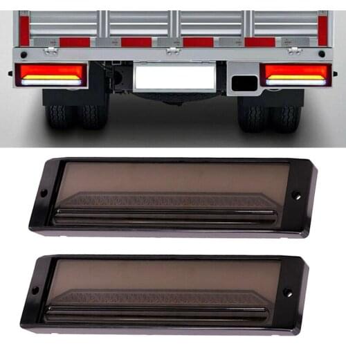 Universal 1 Pair IP68 3W Smoke Lens 147LED Halo Neon Flowing Turn Signal Brake Tail Light Car Plastic