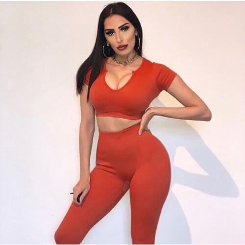 Patchwork Knitting Seamless Running Sets Women Crop Top & High Waist Leggings 2 Pcs Sports Suits Women Clothing
