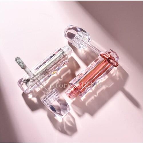 1/2/5pcs 2ml Clear Lip Gloss Wand Tube Empty Packaging DIY Diamond Lip Gloss Bottle Cosmetic Lipgloss Container Transparent