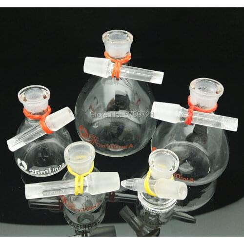 1pc Lab 5ml 10ml 25ml 50ml 100ml Glass Pycnometer Ball-Shape Gravity Bottle Pcknometer Laboratory Equipment Glassware