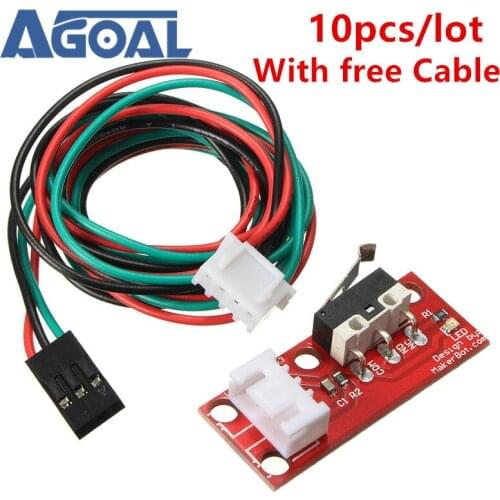 10Pcs/lot RAMPS 1.4 Endstop Switch For RepRap Mendel 3D Printer With 70cm free Cable with high quality
