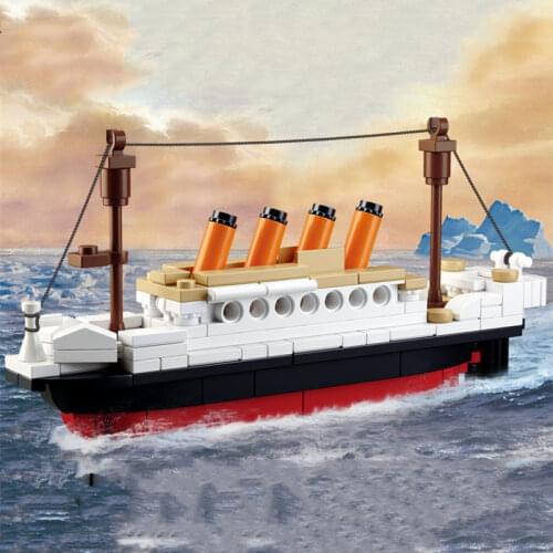 194pcs Miniature Building Blocks Titanic Cruise Ship 3D Ship Model Brick DIY Ship Assembly Mini Particle Toy Childrens Gift