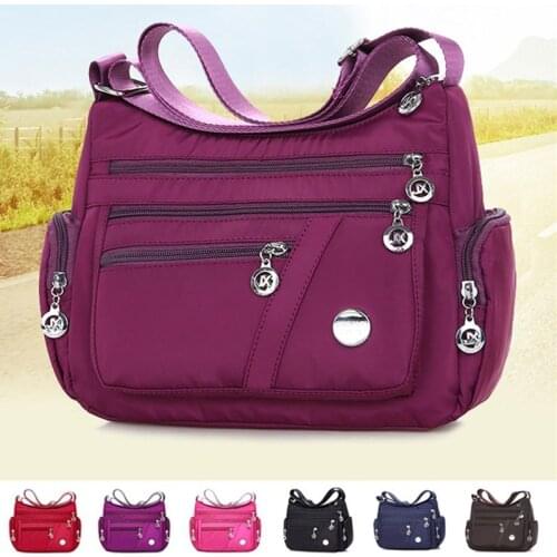 2021 Fashion Women Shoulder Messenger Bag Nylon Oxford Lightweight Waterproof Zipper Package Large Capacity Travel Crossbody Bag