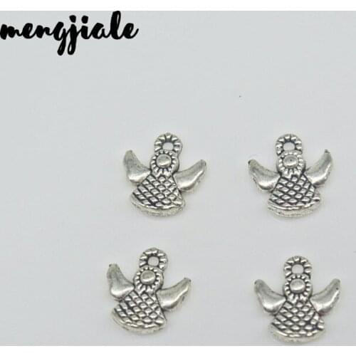 40 pcs/lot Charms Angel Antique Silver Color Alloy DIY Jewelry Making Accessories 10x9mm