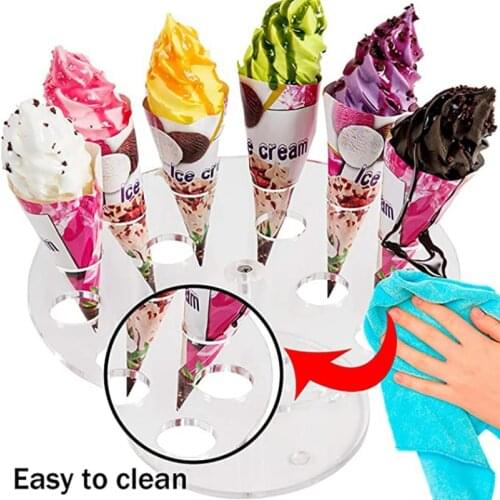 16-Hole Acrylic Ice Cream Egg Barrel Stent Conical Stent Display Frame Cake Dessert Snack Placed Bracket Storage Kitchen Tools