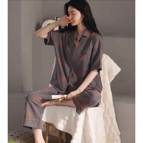 BEHDIJ loungewear New summer short sleeve cotton cardigan light loungewear