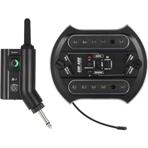 Acoustic Guitar Wireless Pickup System SW400+R1 UHF Rechargeable Acoustic Guitar Wireless Sound Hole Pickup System