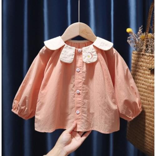 Little Girls Blouse Cotton Shirt Long Sleeve Shirt For Spring Autumn Baby Girl Toddler Newborn Tops Tee Camisa Children Clothes