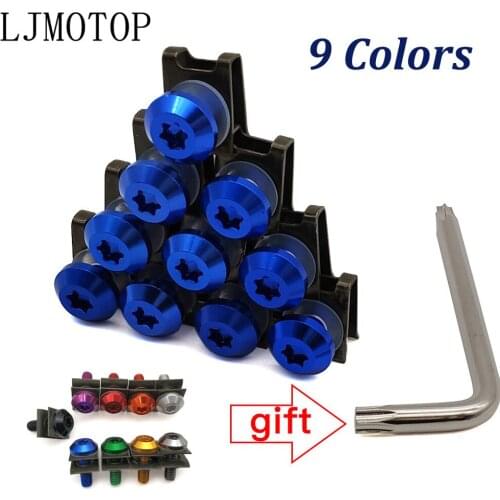 Custom Moto Body Spring Nuts Bolts 10PCS for KAWASAKI Z900 Z650 Z800 NINJA 250 300R 300 Z250 Z300 250R Motorcycle Fairing Screws
