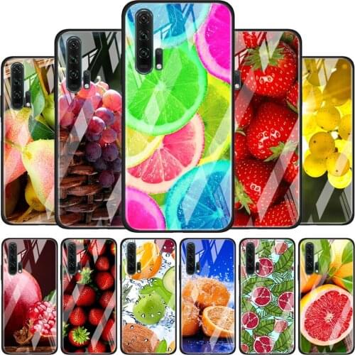 Summer Fruit Soft Tempered Glass Cover For Honor 30 20 10 9X 8X Lite Pro Plus Phone Case Coque Shell