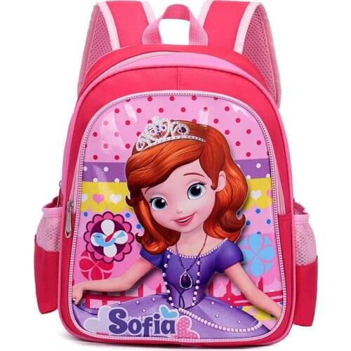 Disney childrens school bag kindergarten boys and girls cartoon Sophia backpack burden primary school students shoulder bag