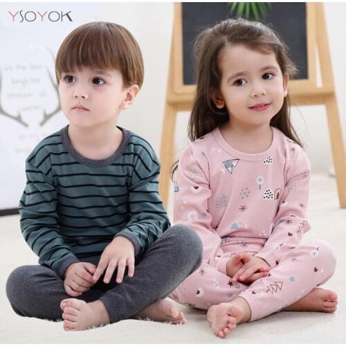 Kids Pajamas 2020 Autumn Girls Boys Sleepwear Nightwear Baby Infant Clothes Animal Cartoon Pajama Sets Cotton Childrens Pyjamas