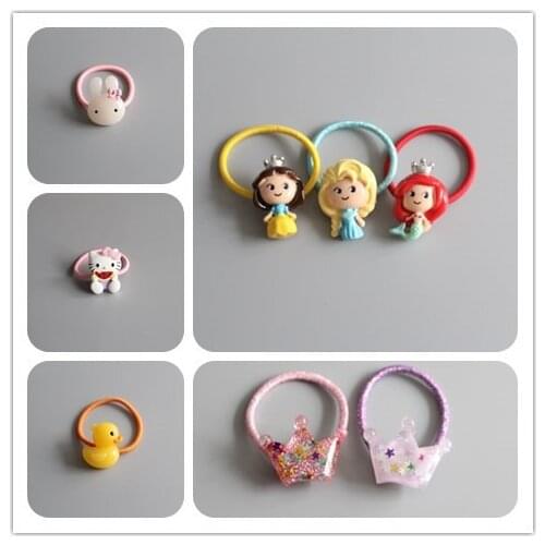 Creative Rabbit Princess Crown Children Hair Ropes Elastic Rubber Hair Band Kids Headdress Girls Hair Accessories Baby Headwear