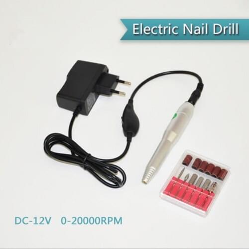 Electric Nail Art Drill Tips Manicure Set File Nail Grinder Polisher Tool Kit