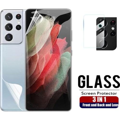 3 in 1 Hydrogel film Glass For Samsung Galaxy S21 Ultra S21 Plus 5G s20 Camera Lens soft glass For Samsung S20 FE S20 ultra Plus