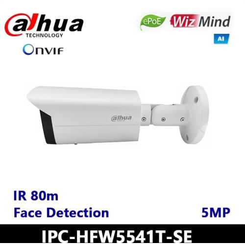 Dahua 5MP ePoE Pro AI IR camera IPC-HFW5541T-SE WDR face detection ONVIF SD card memory , IP67, IK10, IR LEDs Length 80 m