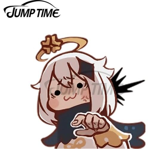 JumpTime 13 x5.6cm For Paimon Genshin Impact Vinyl Car Stickers Custom Printing Waterproof Decal Window Trunk VAN SUV Decoration