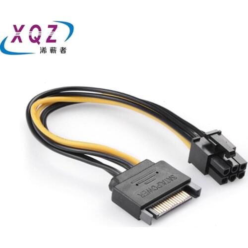 SATA Power Cable 6PIN to 15PIN PCI EXPRESS PCI-E Sata Converter Adapter Power Graphics Card Reverse Power Adapter Cable