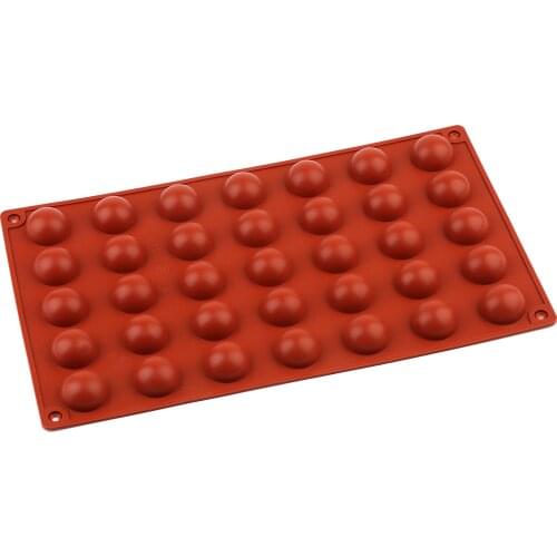 Round Shape Cake Mold Brown Half Ball Sphere Silicone Mold For Chocolate Dessert Mould DIY Decorating Cake Molds 35holes