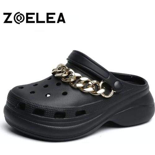 Summer Women Platform Clogs Platform Garden Shoe Sandals Height Increasing Slippers Slip On Beach Shoes Fashion Lady Slides