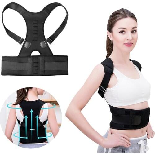 Adjustable Magnetic Back Posture Corrector Back Belt Lumbar Support Shoulder Back Brace Support Correct Posture Corset Unisex