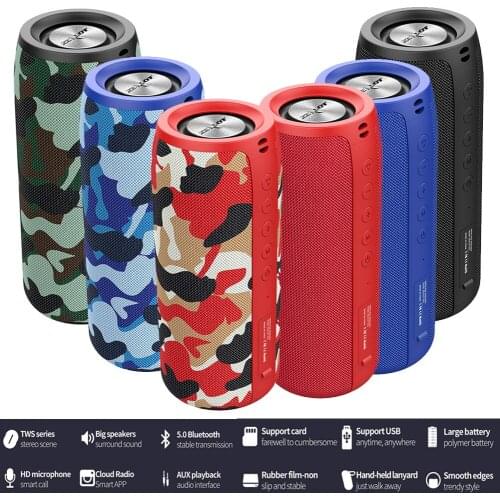 Powerful Bluetooth Speaker Bass Wireless Portable Subwoofer Speakers Waterproof with Fm Radio Support TF, USB Flash Drive