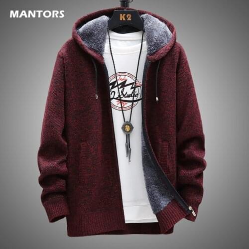 Mens Sweater Cardigan Winter Wool Liner Hooded Sweaters Thick Warm Knitted Men Slim Sweater Coat 2020 Mens Jacket Clothing XXXL