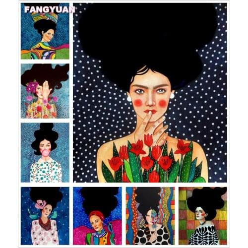 Colorful Female 5D Diy Diamond Painting Accessories Long Hair Woman Diamond Embroidery Mosaic Cross Stitch Kit Home Decoration