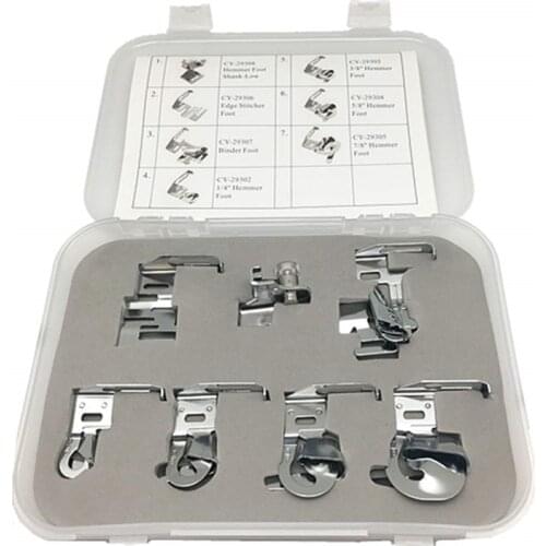 CY-007-002 Special Hemmer And Binder Press Foot Presser Feet Set for Janome Brothers Singer Domestic Sewing machine accessorie