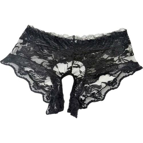 Sexy Buttock Panties Underwear Mens Lace Boxers Panty Black Pink ZJH1007 Size L,XL,XXL,XXXL
