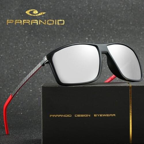 PARANOID Vintage Sunglasses Polarized Mens Sun Glasses For Men Driving Black Square Oculos Male 6 Colors Model 8001 P8001